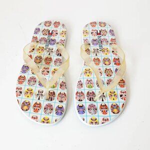 tommy hilfiger beijing opera mask flip flops - 9 mens / 10.5 womens